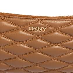Pre Owned DKNY Beige Quilted Leather Lara Crossbody Bag