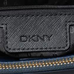 Pre Owned  حقيبة يد توتس  دي كيه إن واي جلد سافيانو أزرق داكن سحاب مزدوج