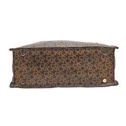 مملوكة مسبقًا DKNY Brown/Beige Signature Coated Canvas and Leather Tote