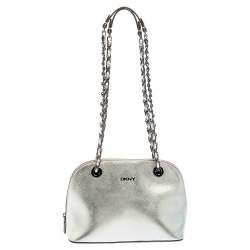 Dkny Gold Leather Dome Chain Shoulder Bag Dkny