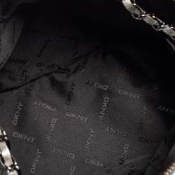 Pre Owned Dkny Silver Leather Dome Chain Shoulder Bag