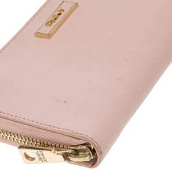 DKNY Pink Leather Zip Around Wallet