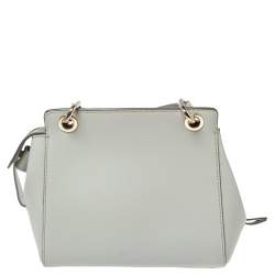 Pre Owned حقيبة كروس دي كيه إن واي جلد رصاصي بجيب أمامي