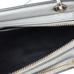 Pre Owned حقيبة كروس دي كيه إن واي جلد رصاصي بجيب أمامي