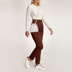 Pre Owned Dkny Beige Leather Mini Bryant Backpack Crossbody Bag