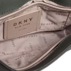 Pre Owned DKNY Green Leather Flap Shoulder Bag