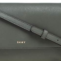 Pre Owned DKNY Green Leather Flap Shoulder Bag