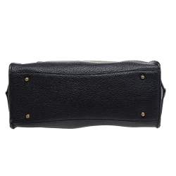 Pre Owned حقيبة ساتشل دي كي أن واي شلسي جلد أسود