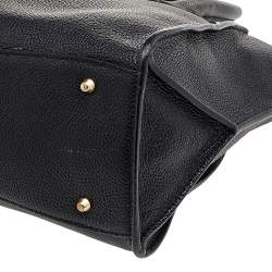 Pre Owned حقيبة ساتشل دي كي أن واي شلسي جلد أسود