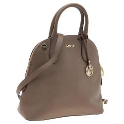 Dkny Brown Leather Top Zip Satchel
