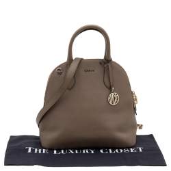 Dkny Brown Leather Top Zip Satchel