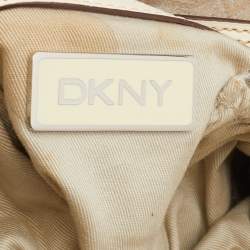 DKNY Light Beige/Cream Canvas and Leather Hobo