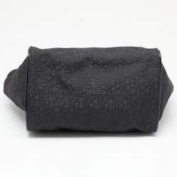Pre Owned DKNY Black Monogram Canvas And Patent Leather Tote