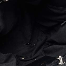 Pre Owned DKNY Black Monogram Canvas And Patent Leather Tote