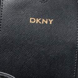Pre Owned DKNY Black Monogram Canvas And Patent Leather Tote