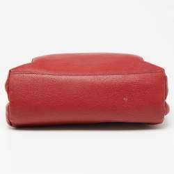 Pre Owned DKNY Red Leather Bryant Park Front Pocket Satchel