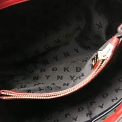 Pre Owned DKNY Red Leather Bryant Park Front Pocket Satchel