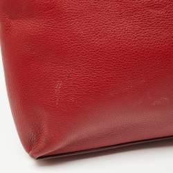 Pre Owned DKNY Red Leather Bryant Park Front Pocket Satchel