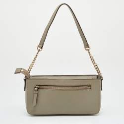 Pre Owned DKNY Grey Leather Bryant Park Crossbody Bag