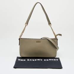 Pre Owned DKNY Grey Leather Bryant Park Crossbody Bag