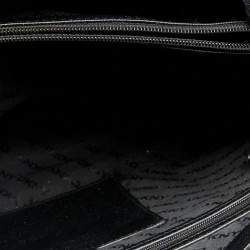 Pre Owned DKNY Black Signature Nylon and Croc Embossed Leather Tote