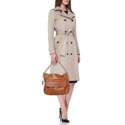 Pre Owned DKNY Brown Leather Hobo