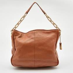 Pre Owned DKNY Brown Leather Hobo