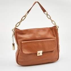 Pre Owned DKNY Brown Leather Hobo
