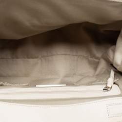 Pre Owned DKNY Off White Signature Canvas And Leather Satchel