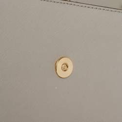 Pre Owned DKNY Grey Leather Bryant Park Flap Shoulder Bag