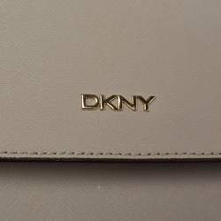 Pre Owned DKNY Grey Leather Bryant Park Flap Shoulder Bag