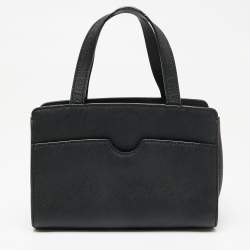 مملوكة مسبقًا DKNY Black Saffiano Leather Pocket Satchel