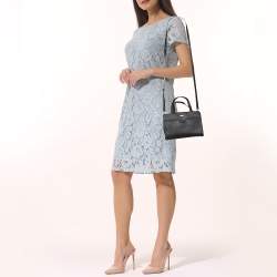 مملوكة مسبقًا DKNY Black Saffiano Leather Pocket Satchel