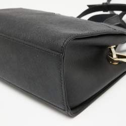 مملوكة مسبقًا DKNY Black Saffiano Leather Pocket Satchel