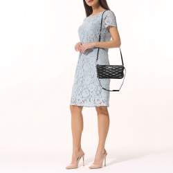 Pre Owned حقيبة كتف دي كيه إن واي جلد مبطن أسود