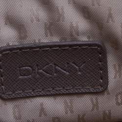Pre Owned Dkny Taupe Leather Crossbody Bag
