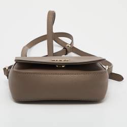 Pre Owned Dkny Taupe Leather Crossbody Bag