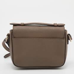 Pre Owned Dkny Taupe Leather Crossbody Bag