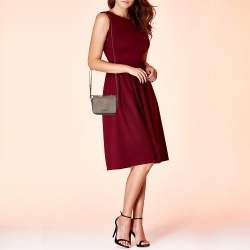 Pre Owned Dkny Taupe Leather Crossbody Bag