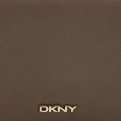 Pre Owned Dkny Taupe Leather Crossbody Bag