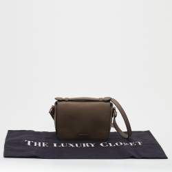 Pre Owned Dkny Taupe Leather Crossbody Bag