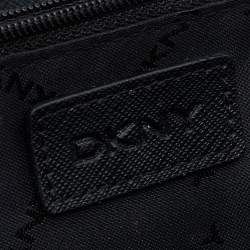 Pre Owned DKNY Black Saffiano Leather Flap Wallet on Chain