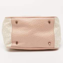 مملوكة مسبقًا DKNY Beige/Pink Signature Canvas and Leather Satchel