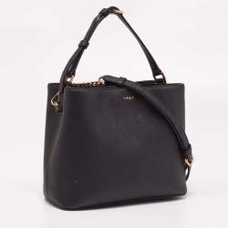 Pre Owned Dkny Black Leather Bucket Bag