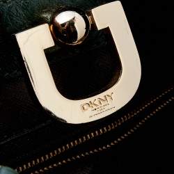 Pre Owned DKNY Green Leather Tote