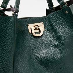 Pre Owned DKNY Green Leather Tote