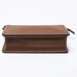 Pre Owned DKNY Brown Leather Ava Zip Crossbody Bag