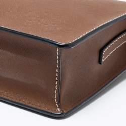 Pre Owned DKNY Brown Leather Ava Zip Crossbody Bag