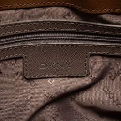 Pre Owned DKNY Brown Leather Ava Zip Crossbody Bag