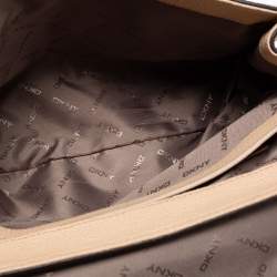 Pre Owned DKNY Beige Leather Bryant Flap Crossbody Bag